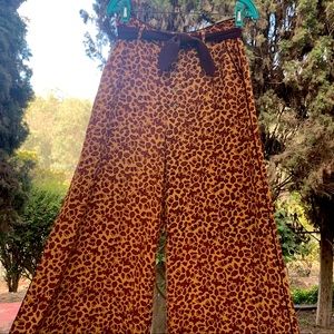 NWT Free People Leopard Print Wide Leg Pants | 4